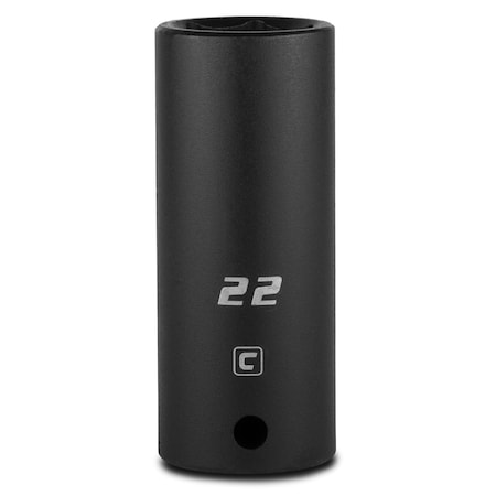 Capri Tools 1/2 in Drive 22 mm 6-Point Metric Deep Impact Socket 5-5222